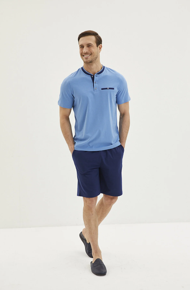 Kiğılı Erkek Pijama 24005 - Mavi