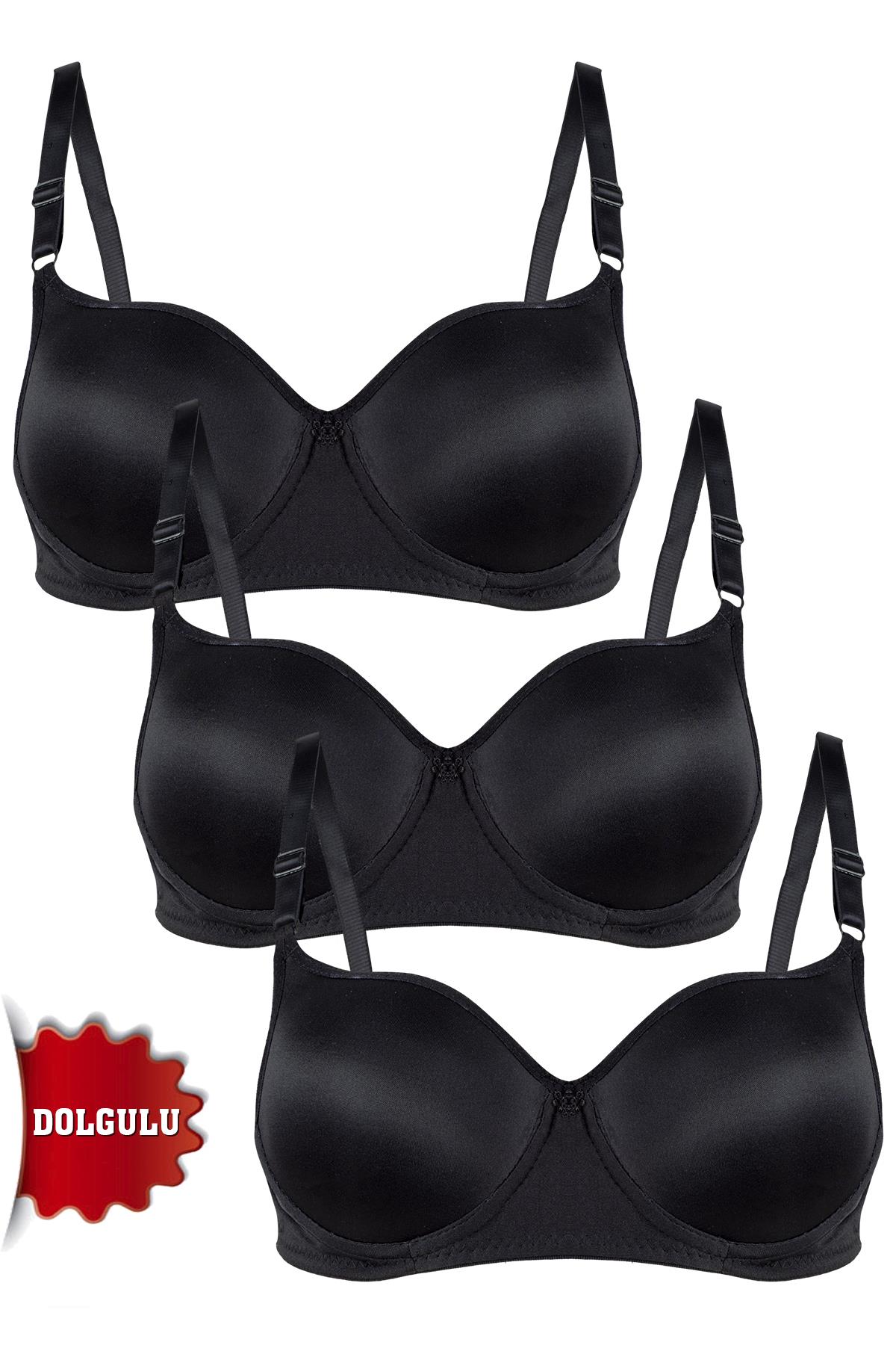 Rare White Kadın Dolgulu 3'lü Sütyen T4322M001107-3LÜ Siyah
