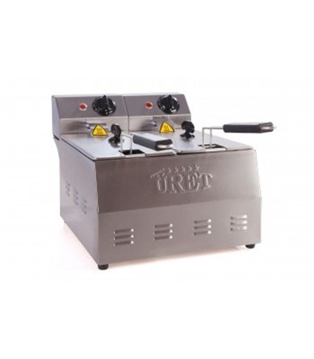 ÜRET FRİTÖZ-ELEKTRİKLİ-3+3 Lt