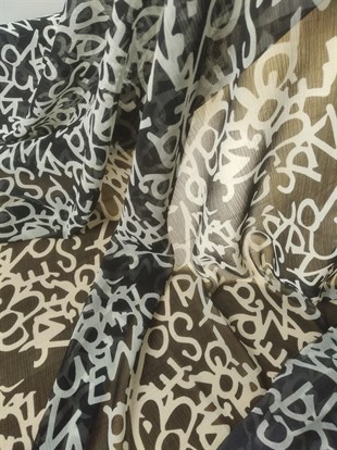 Bürümcük desenli şifon.