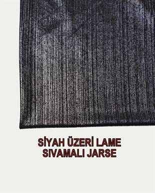 İnce Sıvamalı Jarse Siyah Lame Renklerde En: 140 cm