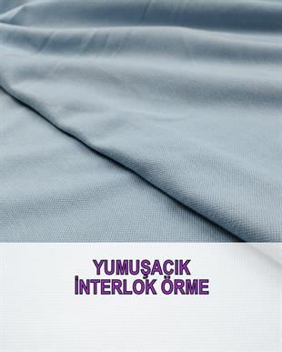 İnterlok Örme Açık Mavi Renkte (En 160 cm x Boy 300 cm)