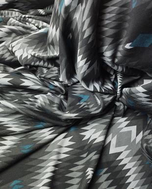 İnterlok Örme Gri Siyah Turkuaz RenklerdeEn:  150 cm