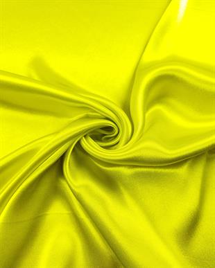 Saten Viskon Çarpıcı Neon Parlak Sarı Renkte (140 en x 300 boy)