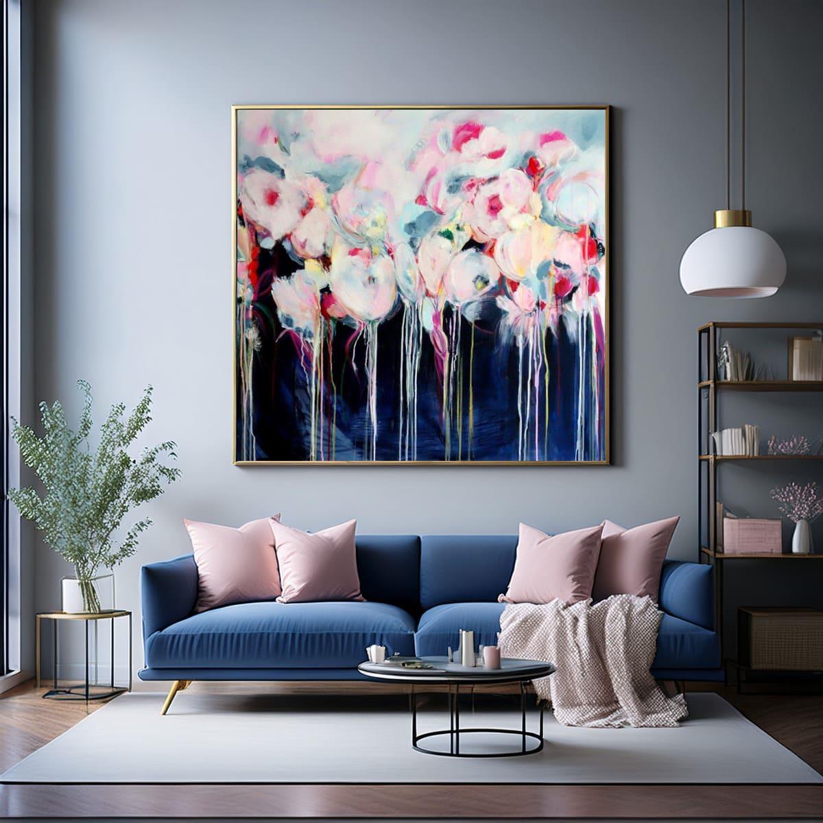 Abstract Melting Flowers Yağlı Boya Dokulu TabloYağlı Boya Dokulu Soyut TablolarTablolife
