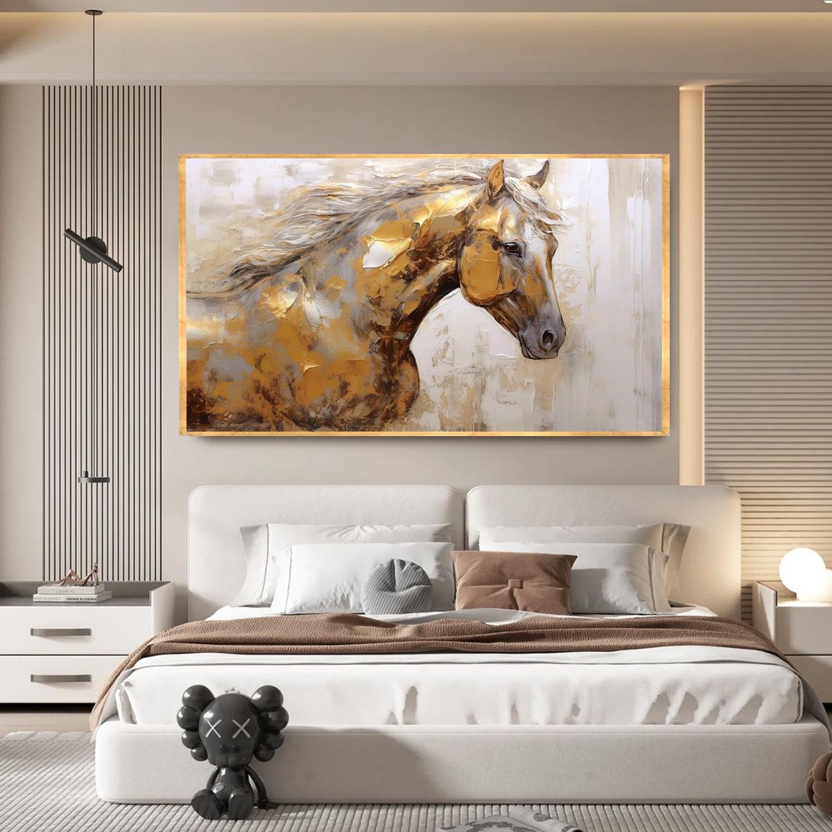 Altın At 3D Yoğun Yağlı Boya Tablo3D Yoğun Yağlı Boya TablolarTablolife