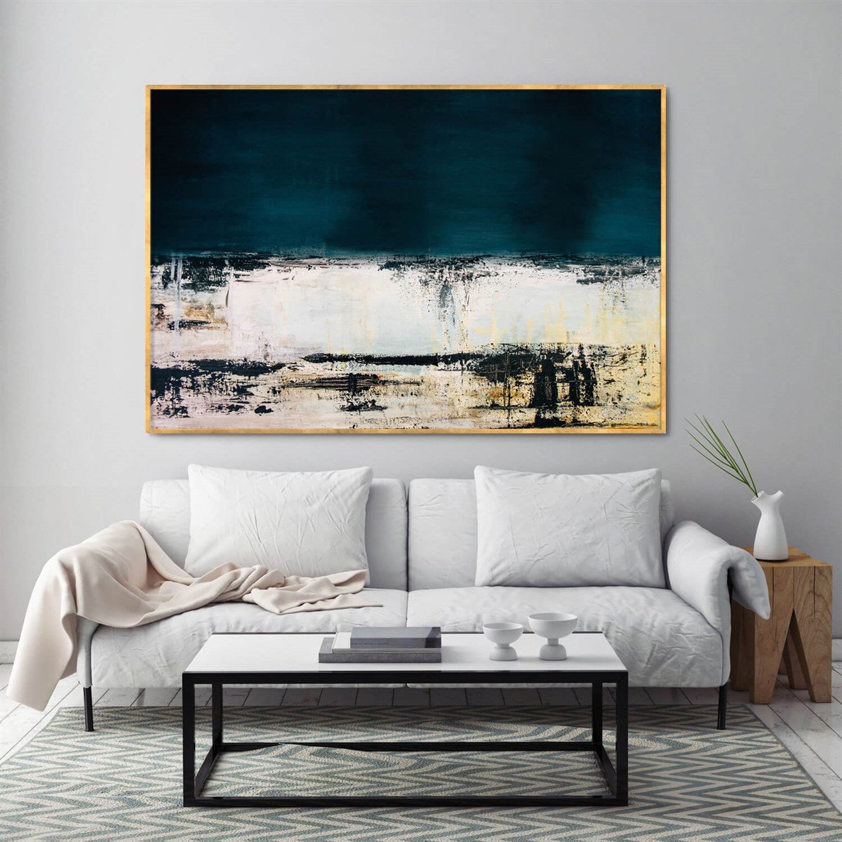 Aydınlığa Düşen Karanlık - Yağlı Boya Dokulu TabloYağlı Boya Dokulu Soyut TablolarTablolife.com