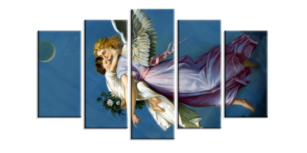 Benim Annem Bir Melek - 5 Parçalı Kanvas Tablo