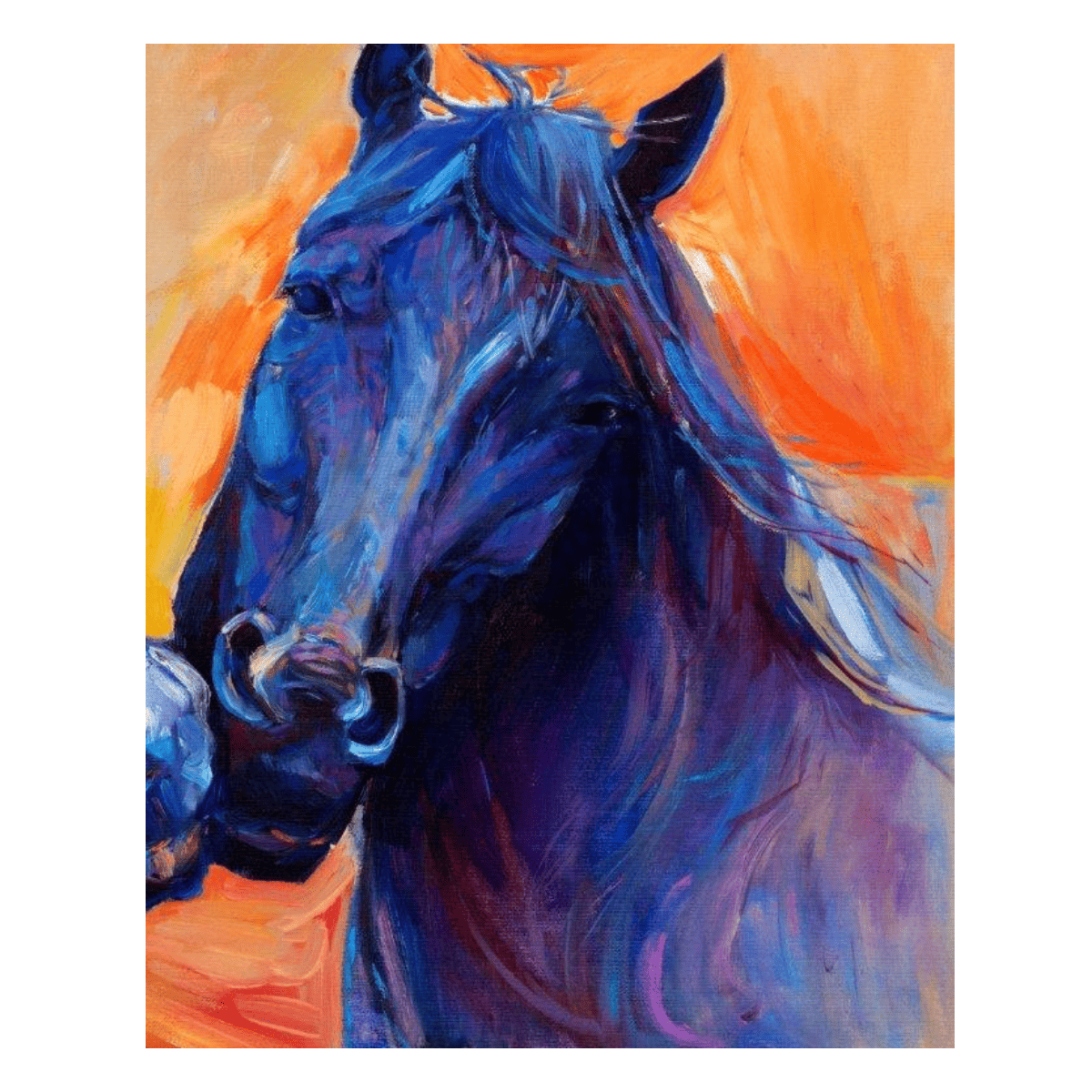 Blue Love Yağlı Boya Dokulu TabloYağlı Boya Dokulu Soyut TablolarTablolife