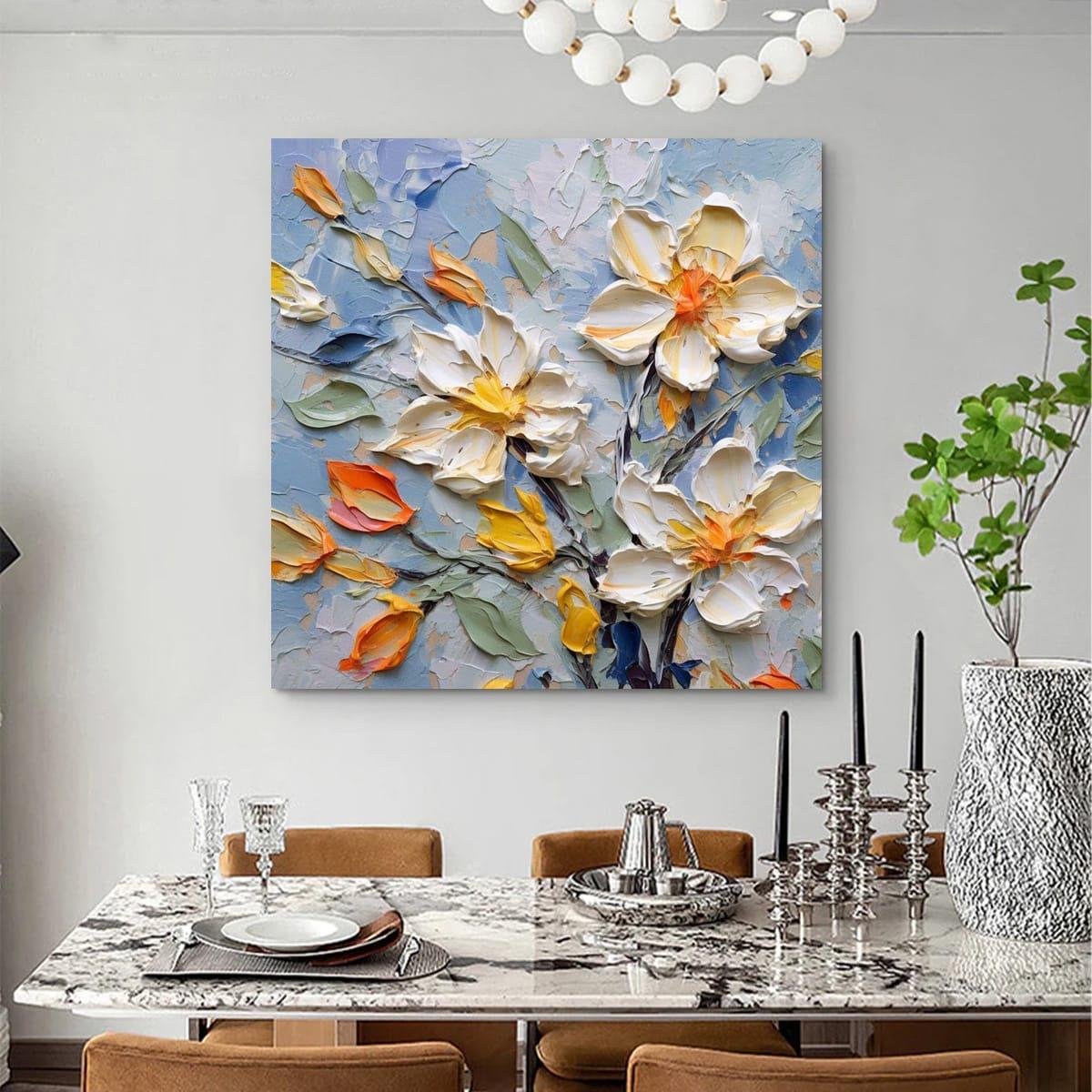 Çiçek 3D Yağlı Boya Tablo3D Yoğun Yağlı Boya TablolarTablolife