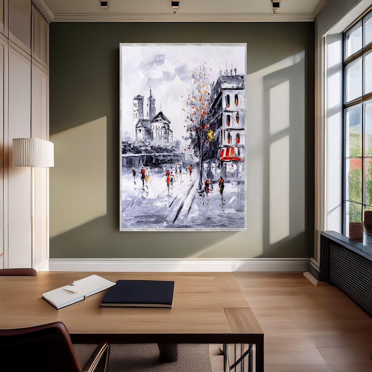 City Square Yağlı Boya Dokulu TabloYağlı Boya Dokulu Soyut TablolarTablolife