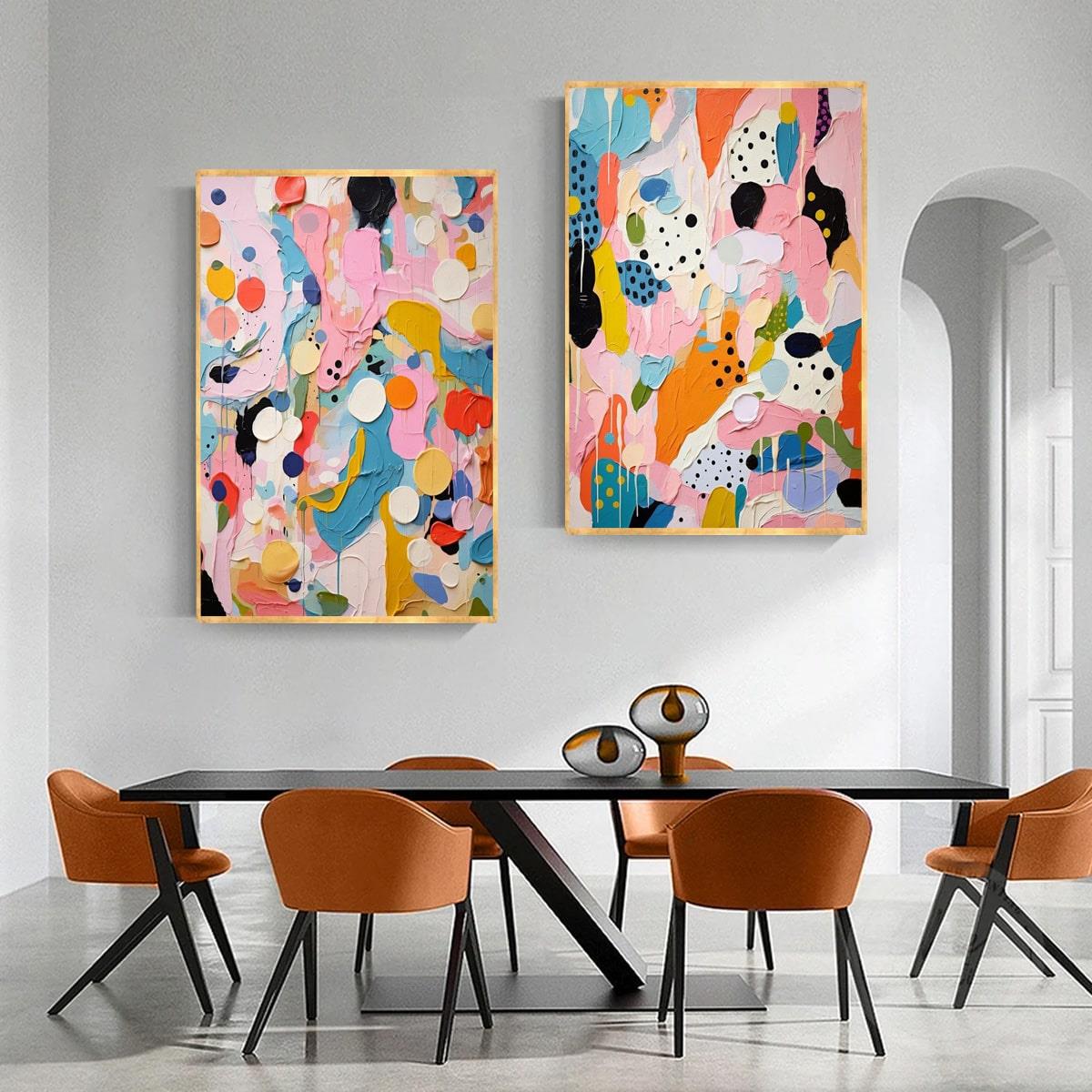 Colorful İkili Set 3D Yoğun Yağlı Boya Tablo3D Yoğun Yağlı Boya TablolarTablolife