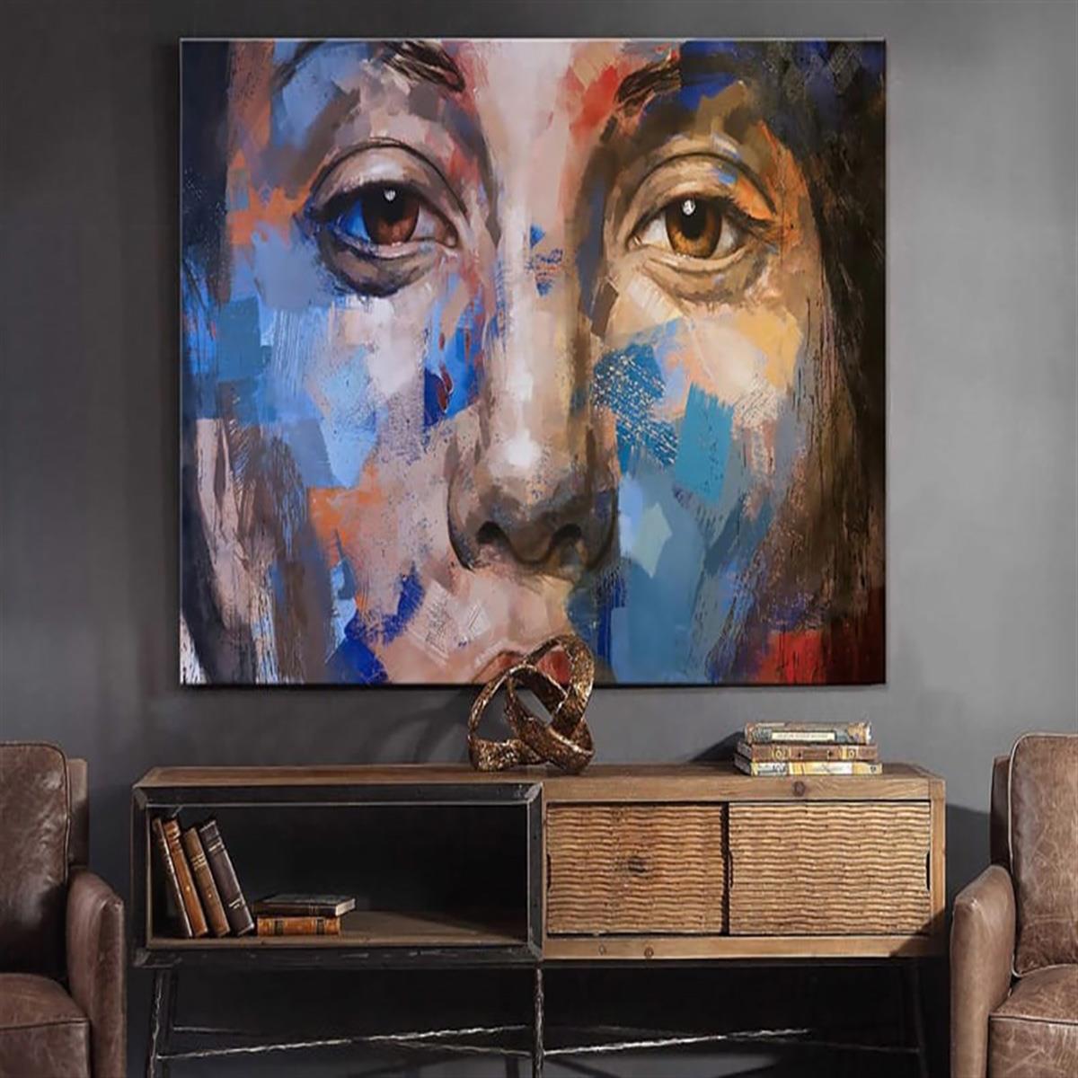 Colorful Woman Yağlı Boya Dokulu TabloYağlı Boya Dokulu Soyut TablolarTablolife.com