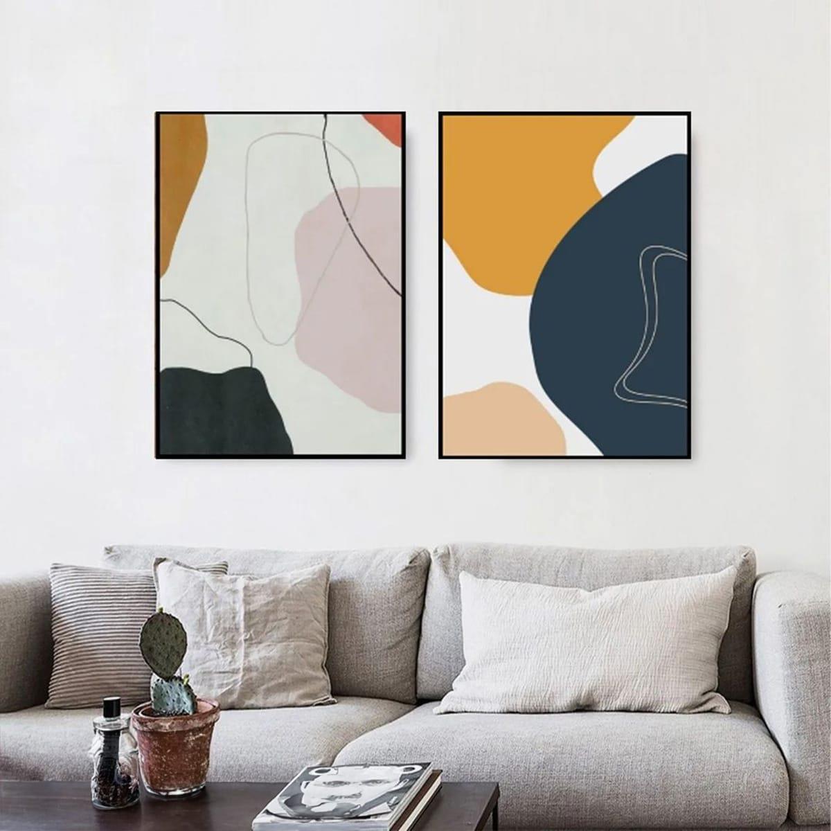 Crane İkili Set Yağlı Boya Dokulu TabloYağlı Boya Dokulu Soyut TablolarTablolife.com