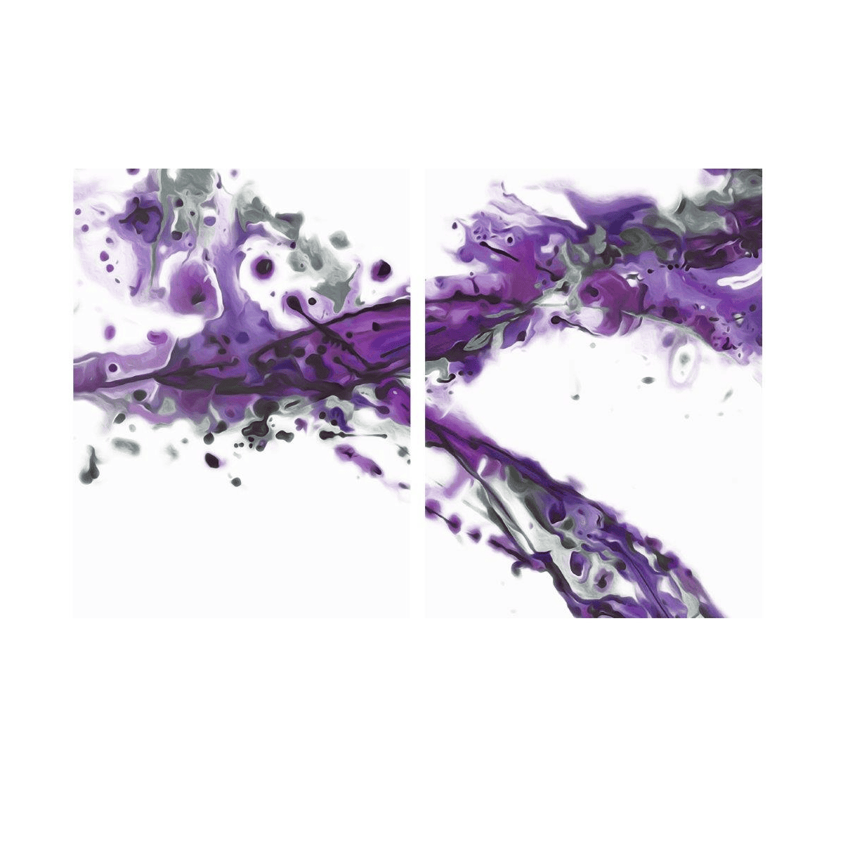 Dance Of Purple İkili Set Yağlı Boya Dokulu TabloYağlı Boya Dokulu Soyut TablolarTablolife