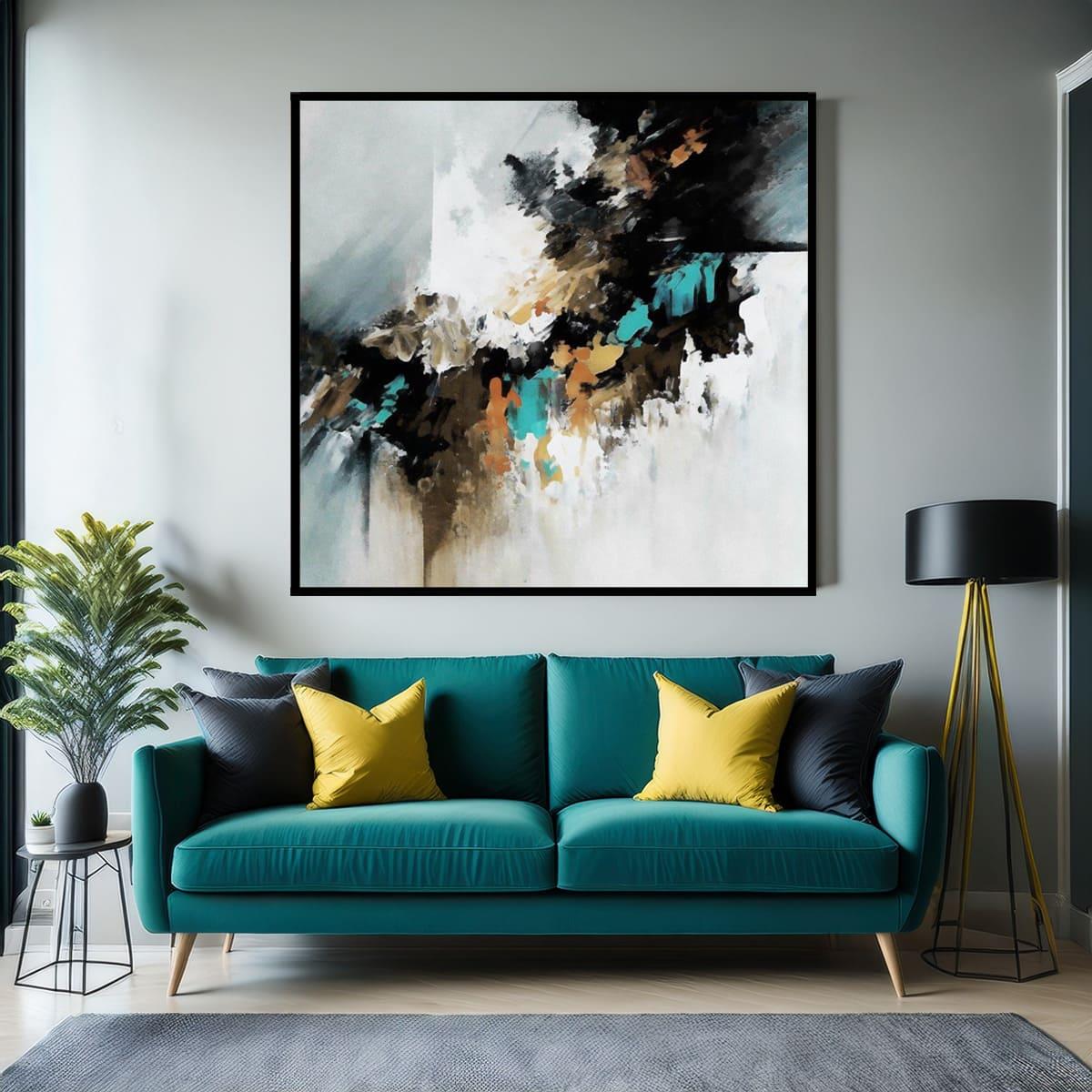 Deep Black Transition Yağlı Boya Dokulu TabloYağlı Boya Dokulu Soyut TablolarTablolife