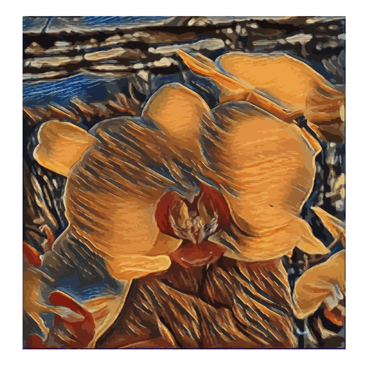 Deep Orchid 2 Yağlı Boya Dokulu TabloYağlı Boya Dokulu Soyut TablolarTablolife