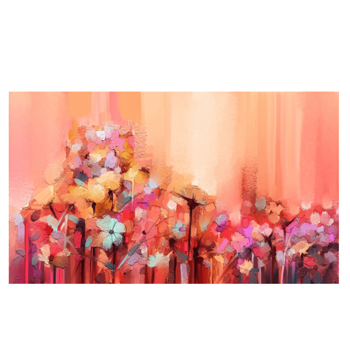 Flower Reflection Yağlı Boya Dokulu TabloYağlı Boya Dokulu Soyut TablolarTablolife