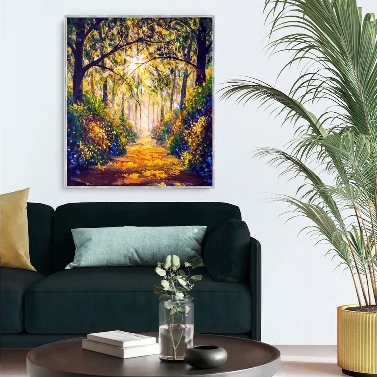 Forest Yağlı Boya Dokulu TabloYağlı Boya Dokulu Manzara TablolarıTablolife