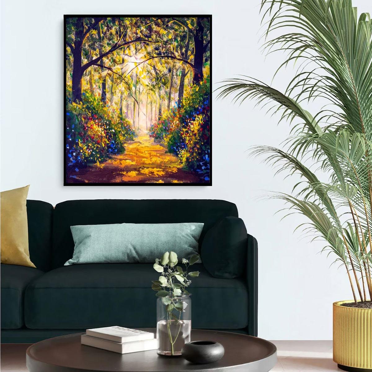 Forest Yağlı Boya Dokulu TabloYağlı Boya Dokulu Manzara TablolarıTablolife