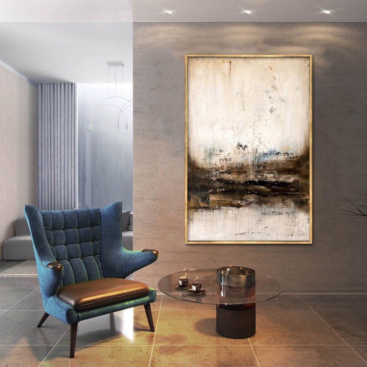 Gloomy Road - Yağlı Boya Dokulu TabloYağlı Boya Dokulu Soyut TablolarTablolife.com