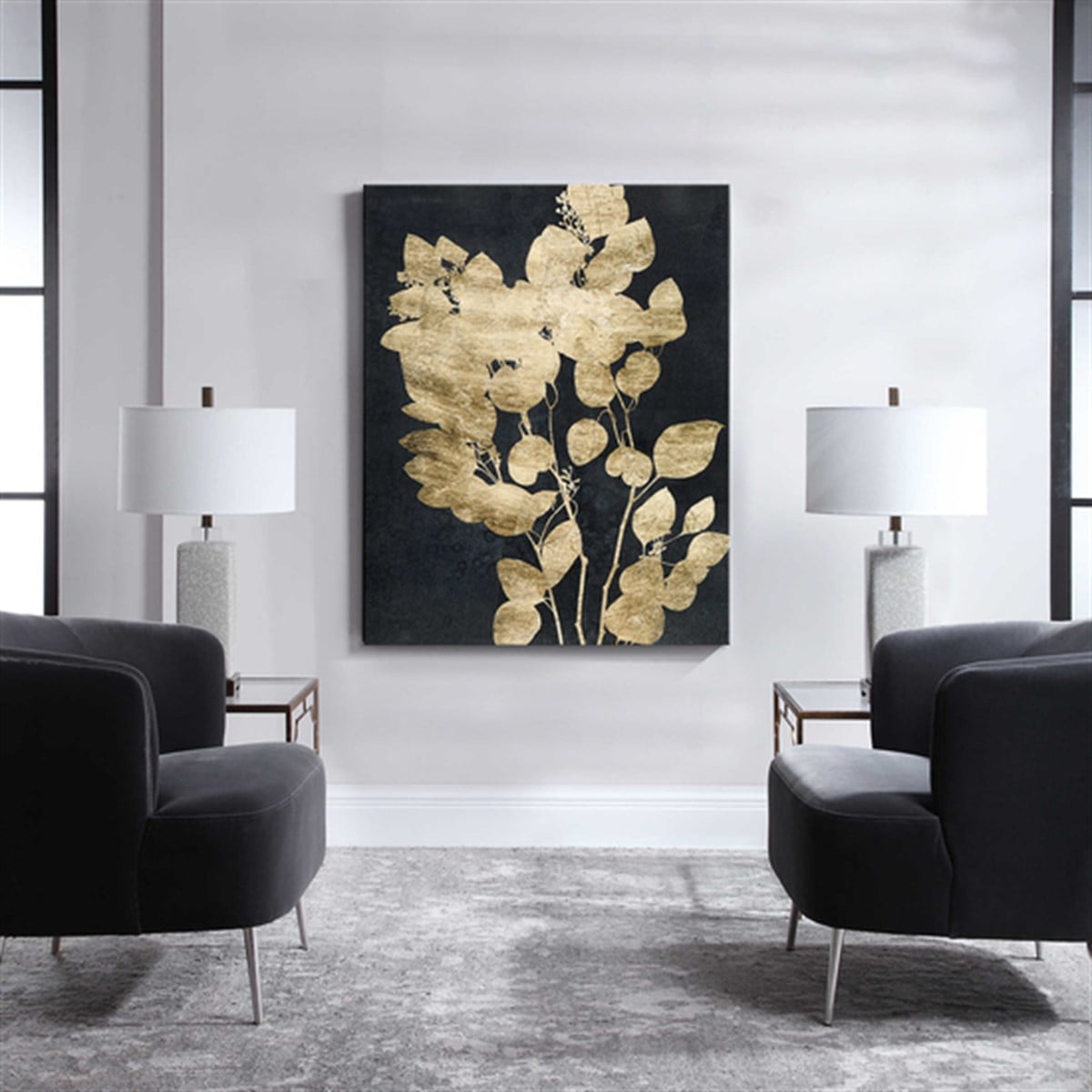 Gold Flower - Yağlı Boya Dokulu Tablo