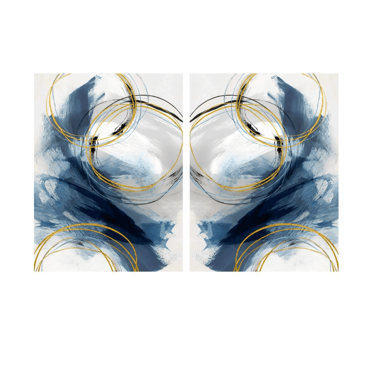 Gold Rings İkili Set Yağlı Boya Dokulu TabloYağlı Boya Dokulu Soyut TablolarTablolife