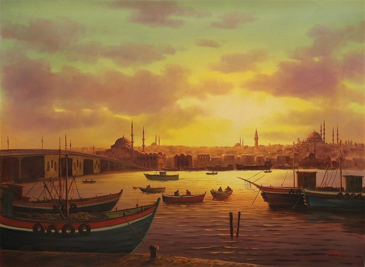 Haliç'te Akşamüstü - Kanvas Tablo