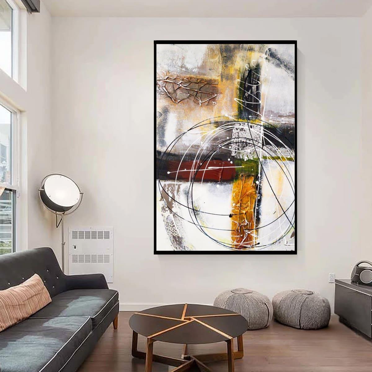 Hana Yağlı Boya Dokulu TabloYağlı Boya Dokulu Soyut TablolarTablolife