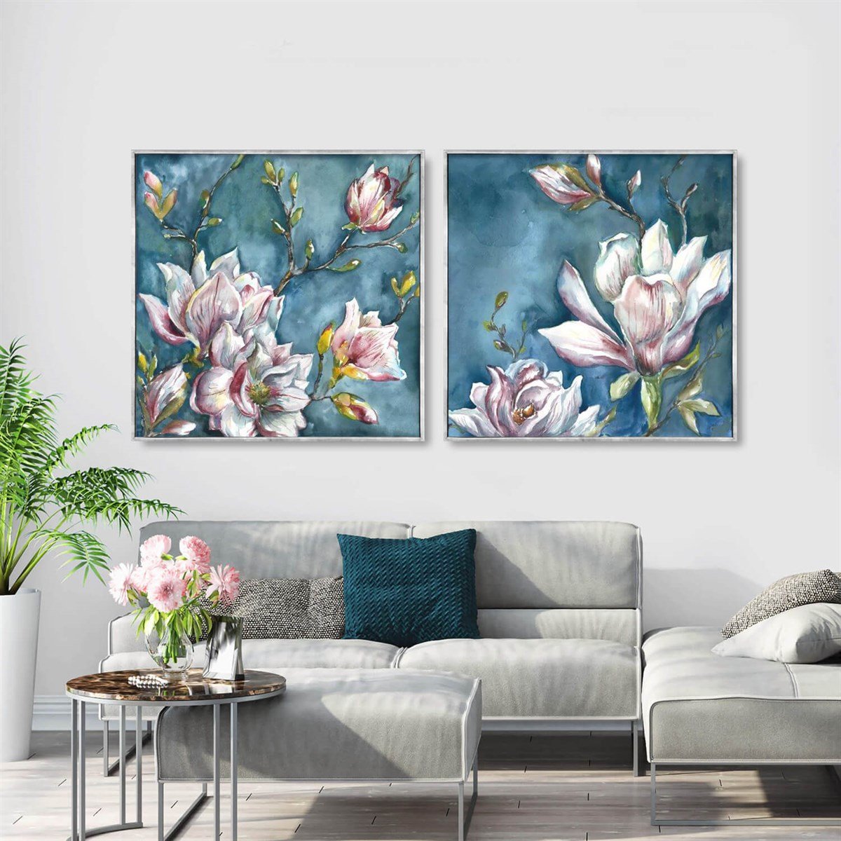 İlkbahar Çiçekleri - Yağlı Boya Dokulu TabloYağlı Boya Dokulu Soyut TablolarTablolife.com