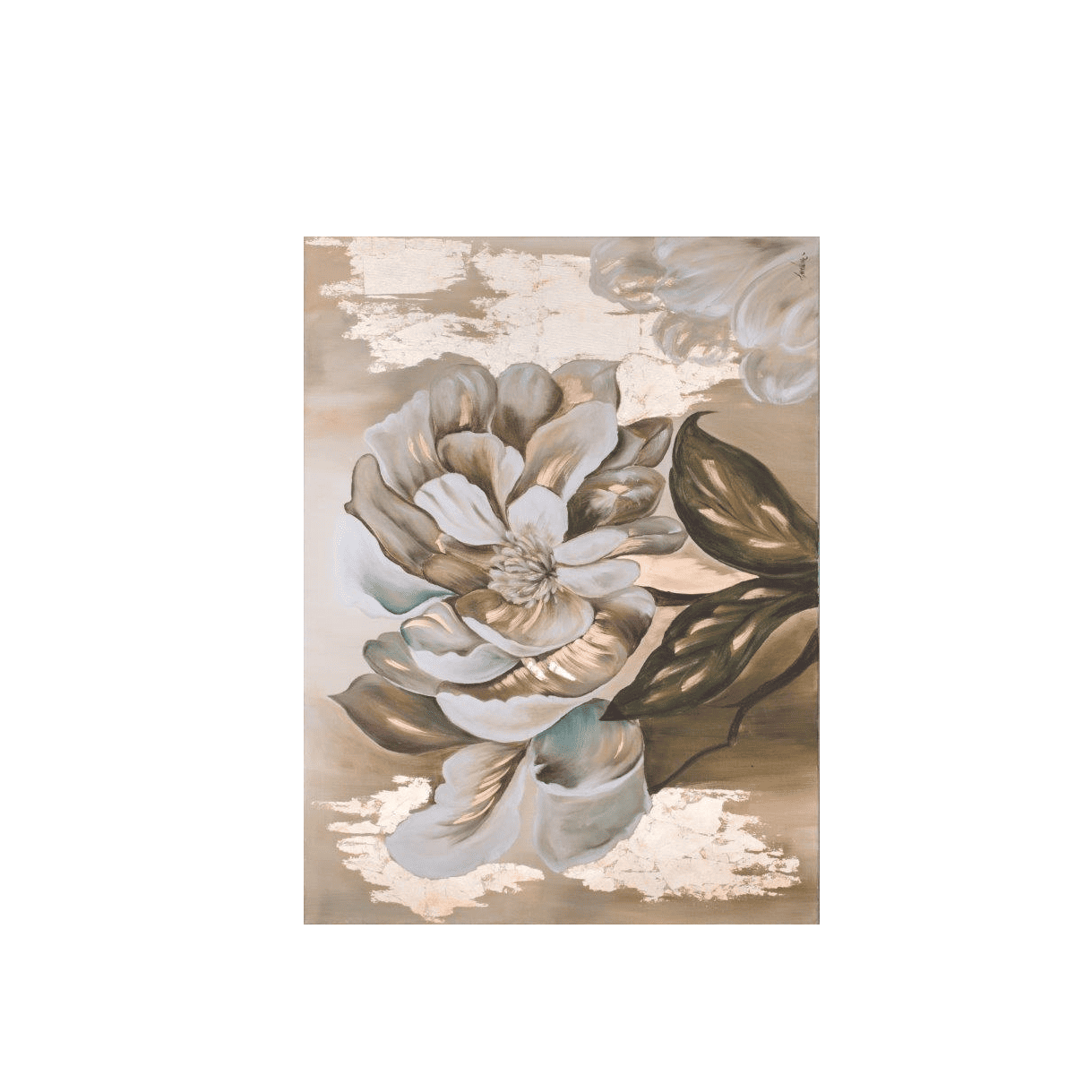 İnverted Flower Yağlı Boya Dokulu TabloYağlı Boya Dokulu Çiçek TablolarıTablolife