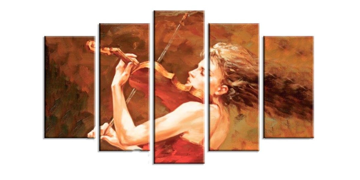 Kemancı - 5 Parçalı Kanvas Tablo