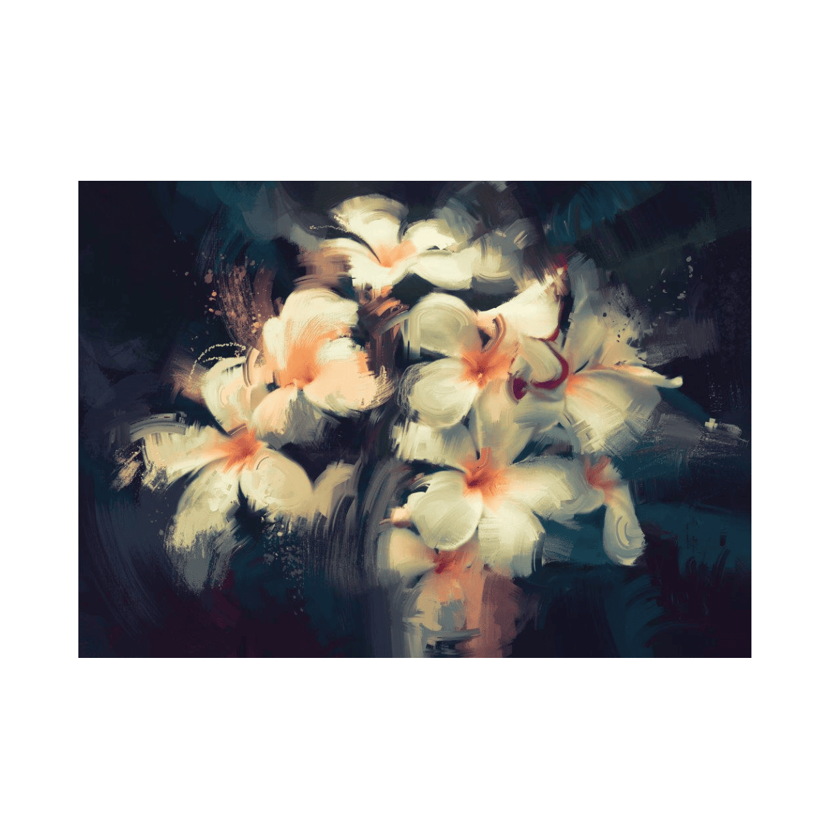 Light Of Flower Yağlı Boya Dokulu TabloYağlı Boya Dokulu Çiçek TablolarıTablolife