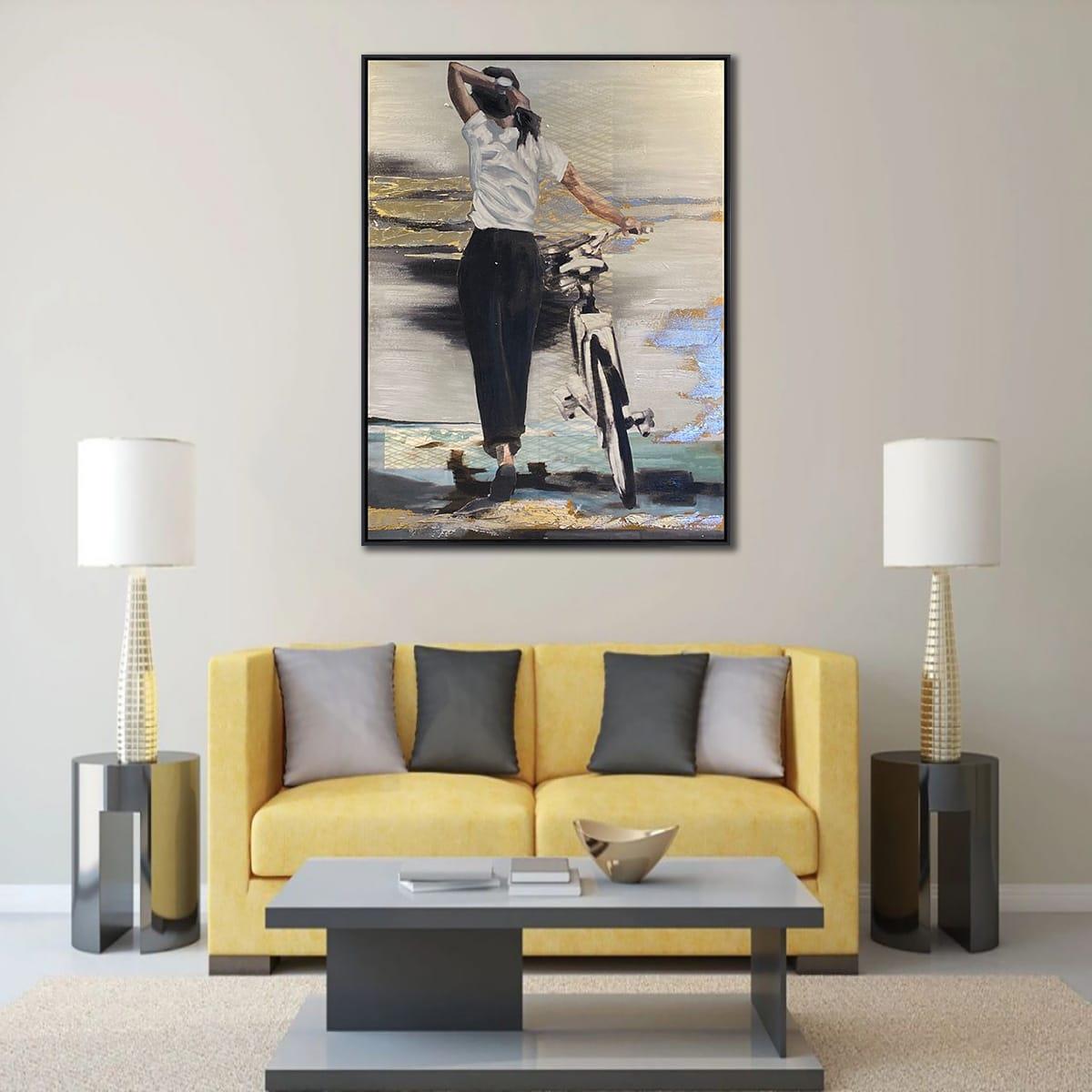 Mergina Yağlı Boya Dokulu TabloYağlı Boya Dokulu Kadın Temalı TablolarTablolife.com