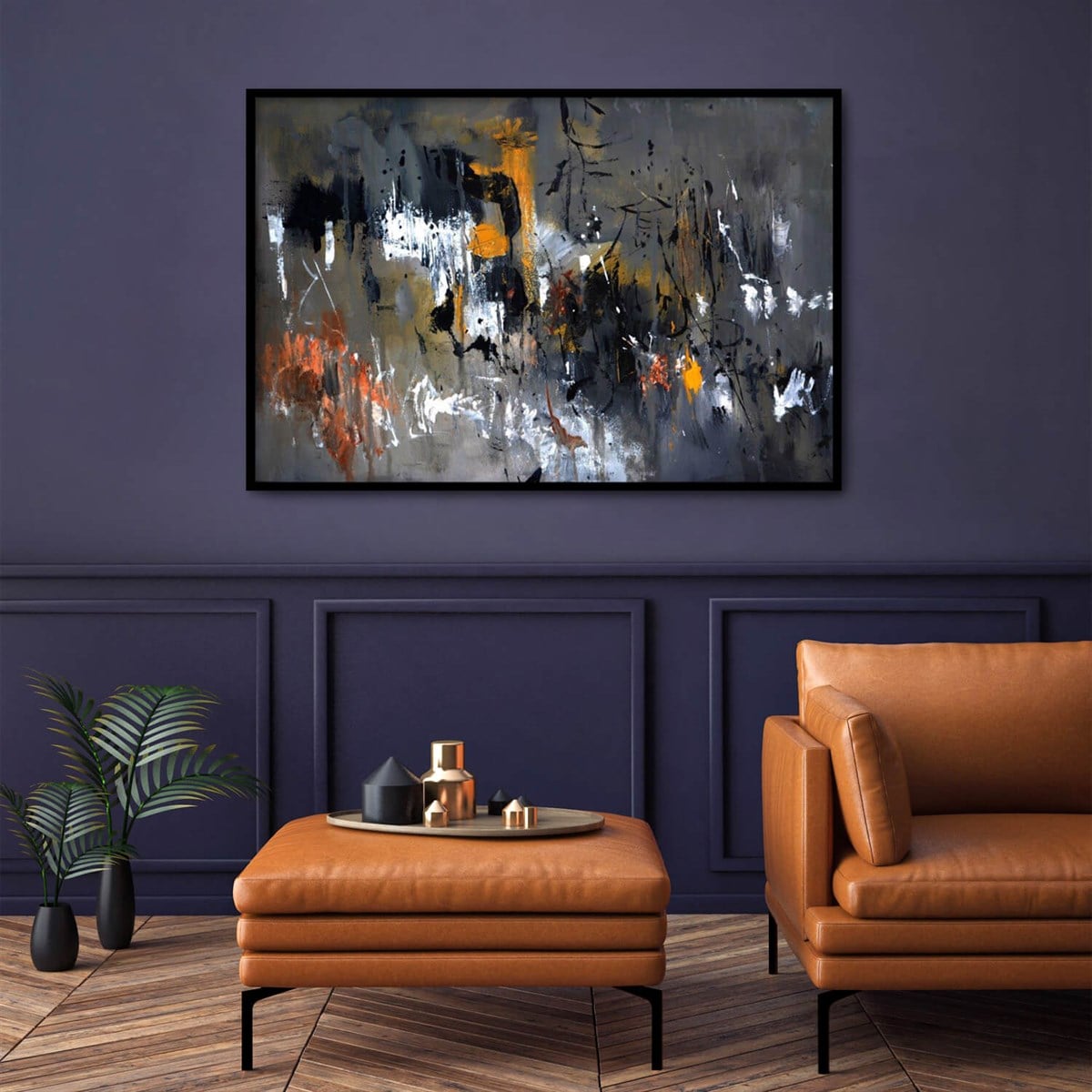 Modern Kabus - Yağlı Boya Dokulu TabloYağlı Boya Dokulu Soyut TablolarTablolife.com