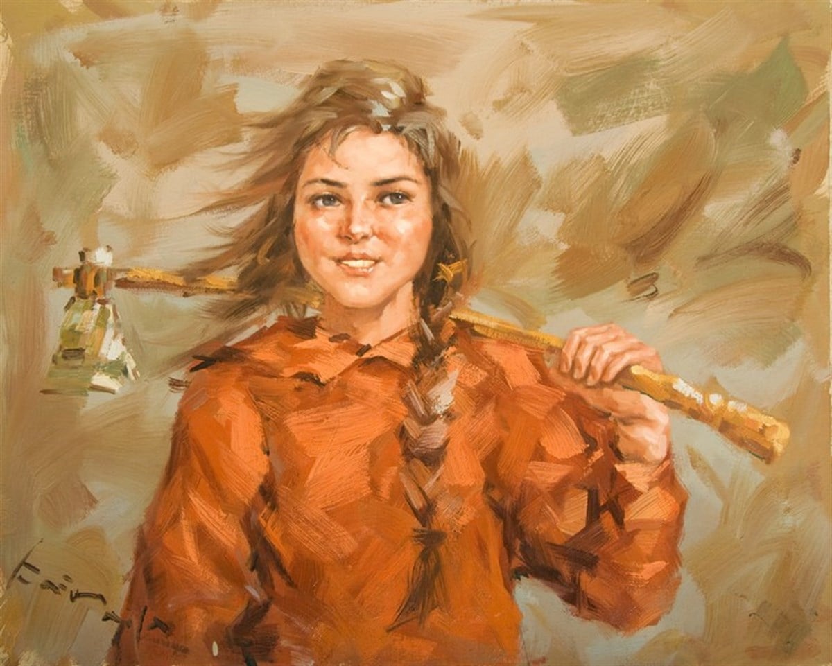 Oduncu Kız - Kanvas Tablo