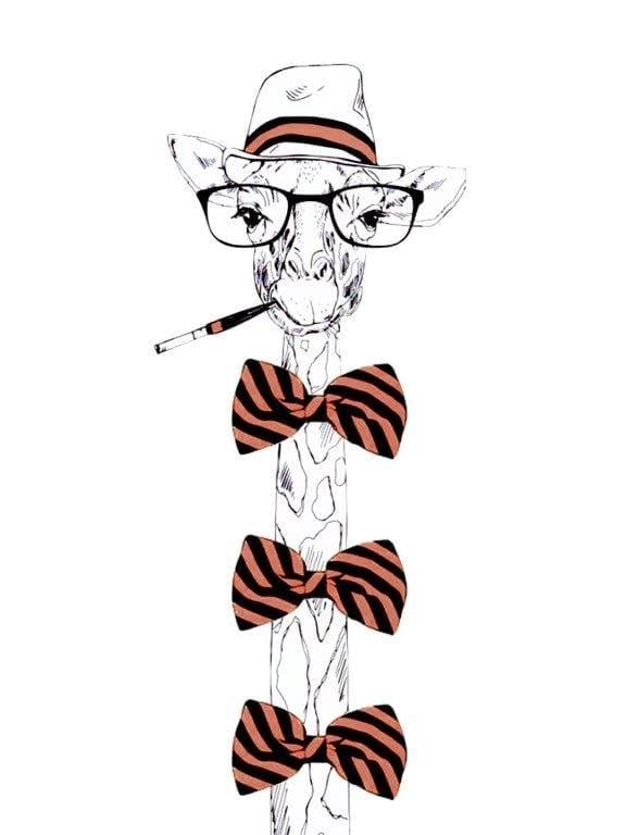 Papyonlu Zürafa Kanvas TabloHayvanTablolife