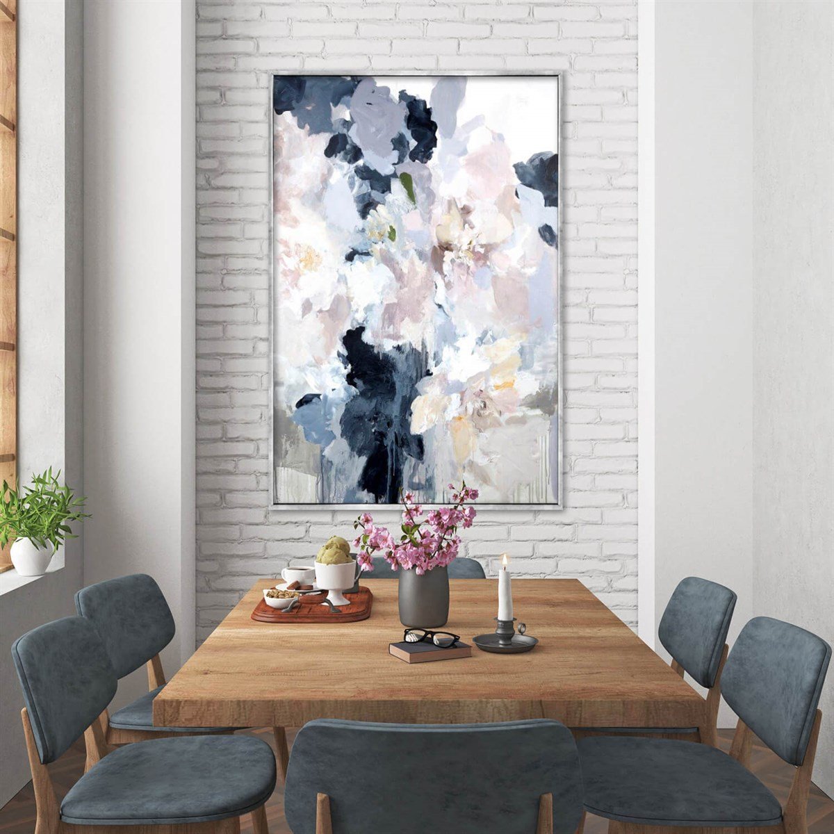 Partly Cloudy - Yağlı Boya Dokulu TabloYağlı Boya Dokulu Soyut TablolarTablolife.com