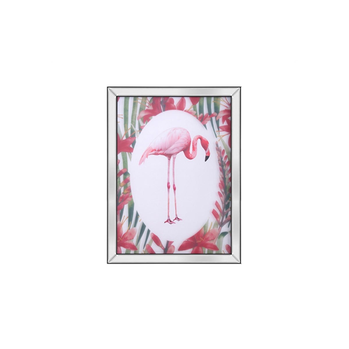 Pembe Flamingo - Ayna Çerçeveli Tablo