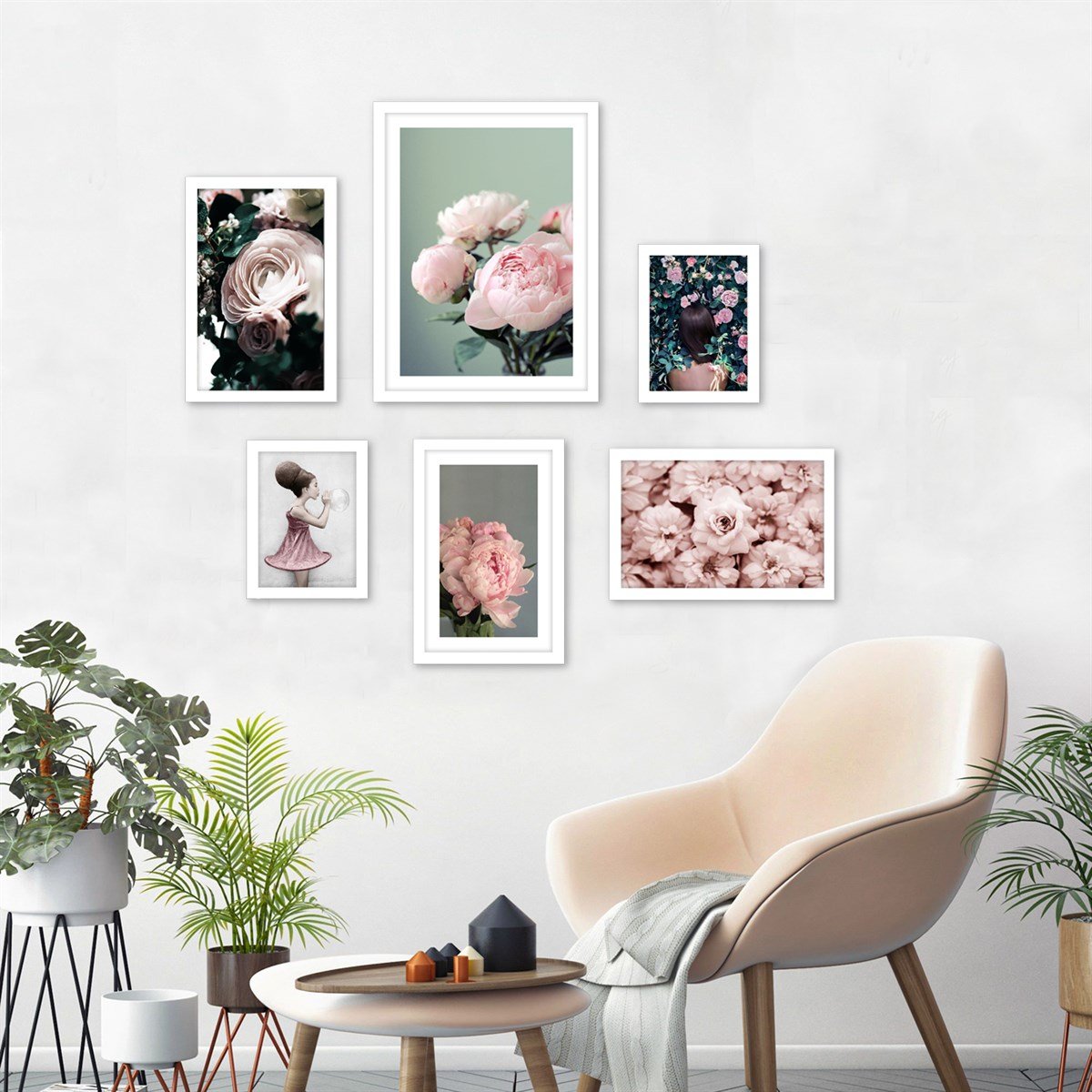 Pink Rose Çerçeveli Poster SetiPosterlerTablolife.com