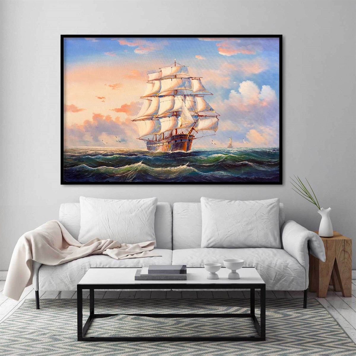 Pirate Ship - Yağlı Boya Dokulu TabloYağlı Boya Dokulu Soyut TablolarTablolife.com