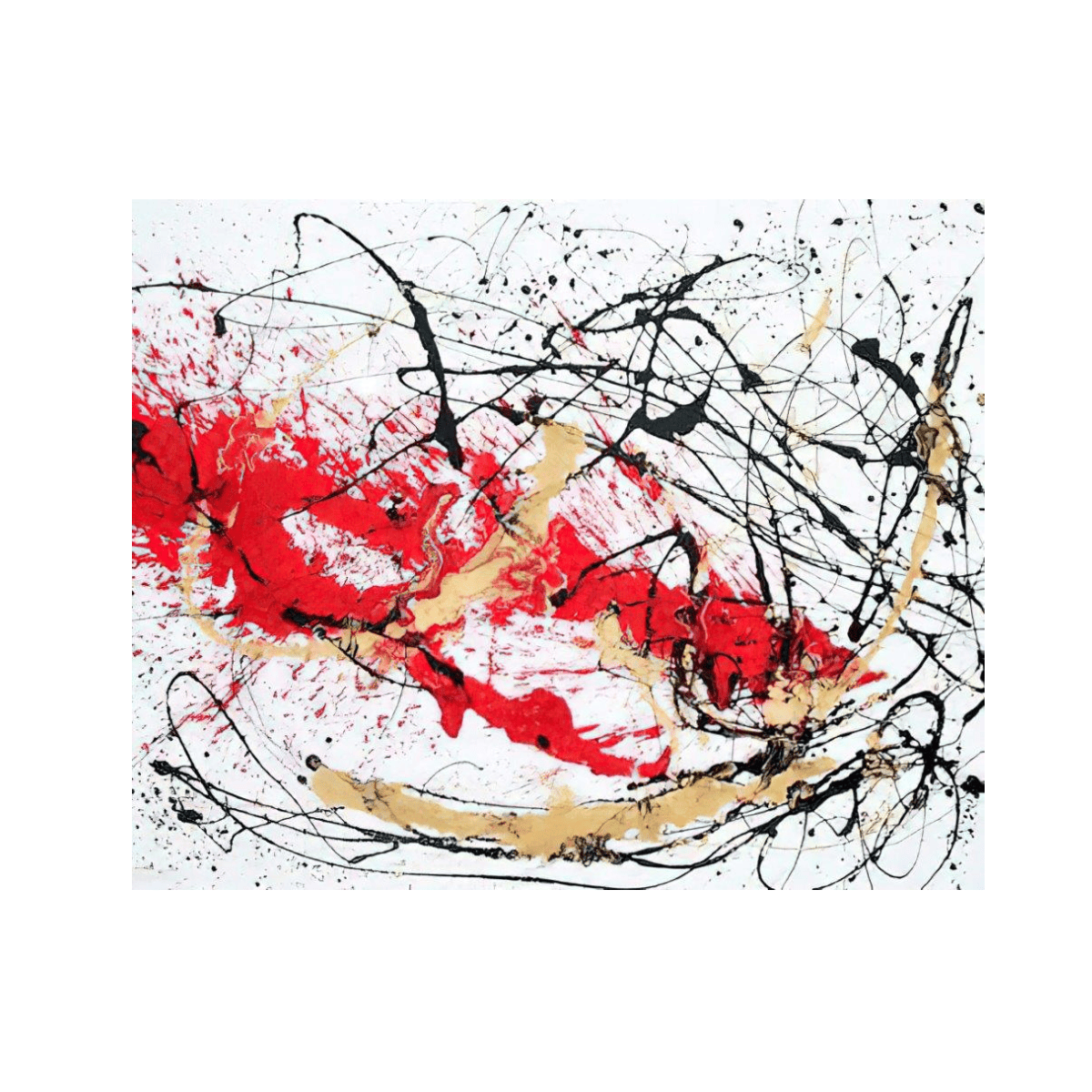 Red Splash Yağlı Boya Dokulu TabloYağlı Boya Dokulu Soyut TablolarTablolife
