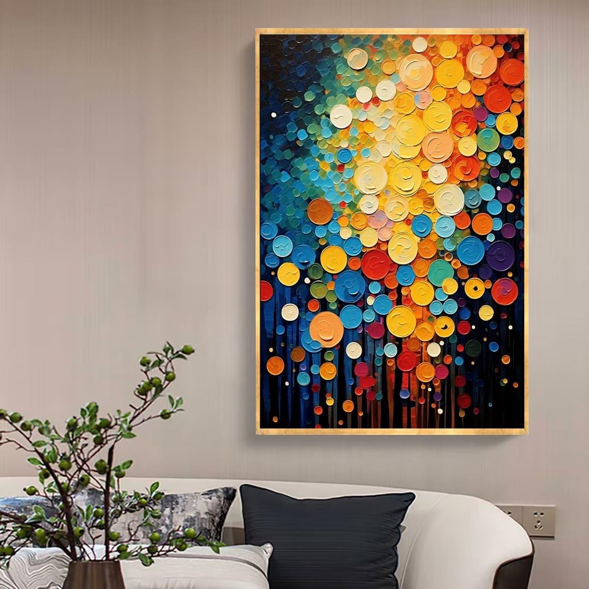 Renk Damlaları 2 3D Yağlı Boya Tablo3D Yoğun Yağlı Boya TablolarTablolife