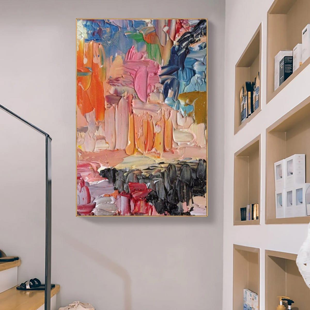 Renklerin Dansı 3D Yağlı Boya Tablo3D Yoğun Yağlı Boya TablolarTablolife