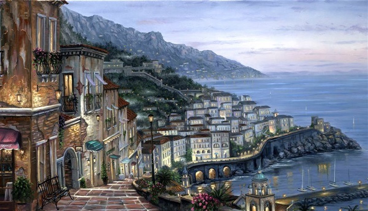 Sahil Şehri - Kanvas Tablo