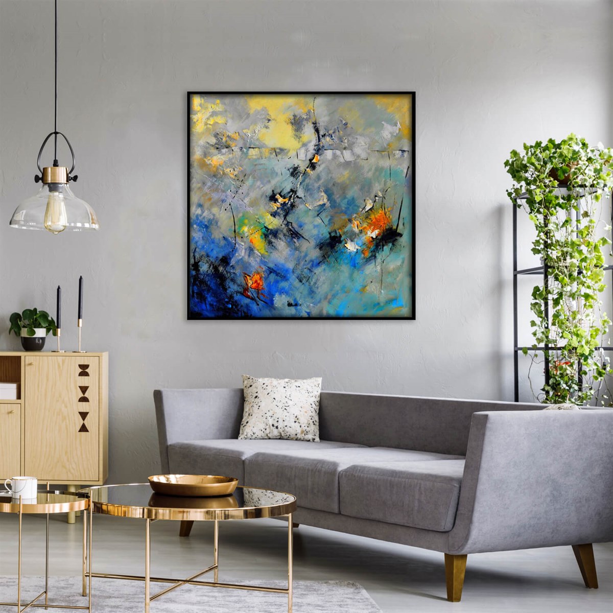 Shades Of Blue - Yağlı Boya Dokulu TabloYağlı Boya Dokulu TablolarTablolife.com