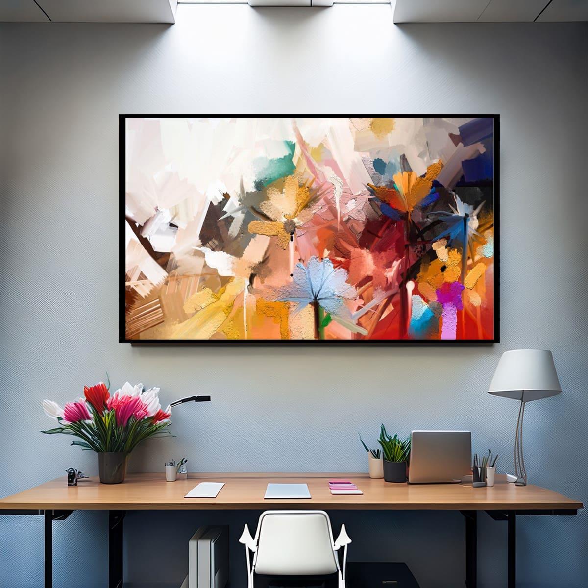 Sharp Flowers Yağlı Boya Dokulu TabloYağlı Boya Dokulu Soyut TablolarTablolife