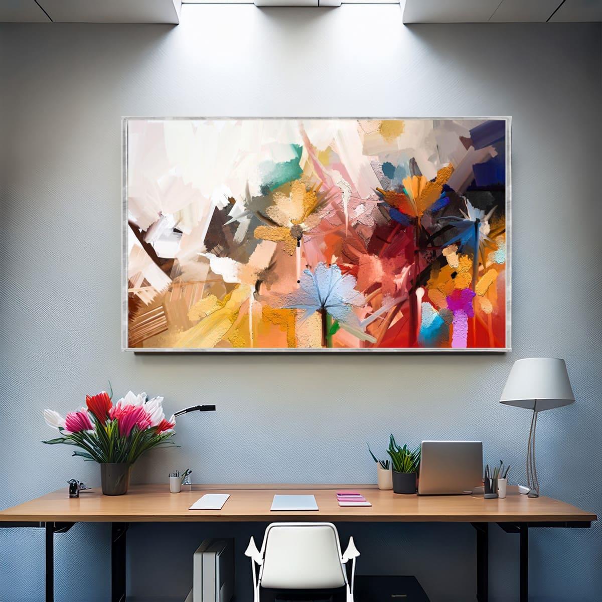Sharp Flowers Yağlı Boya Dokulu TabloYağlı Boya Dokulu Soyut TablolarTablolife
