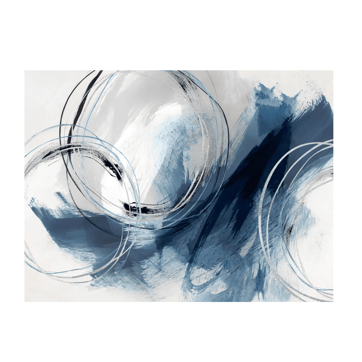 Silver Rings Yağlı Boya Dokulu TabloYağlı Boya Dokulu Soyut TablolarTablolife