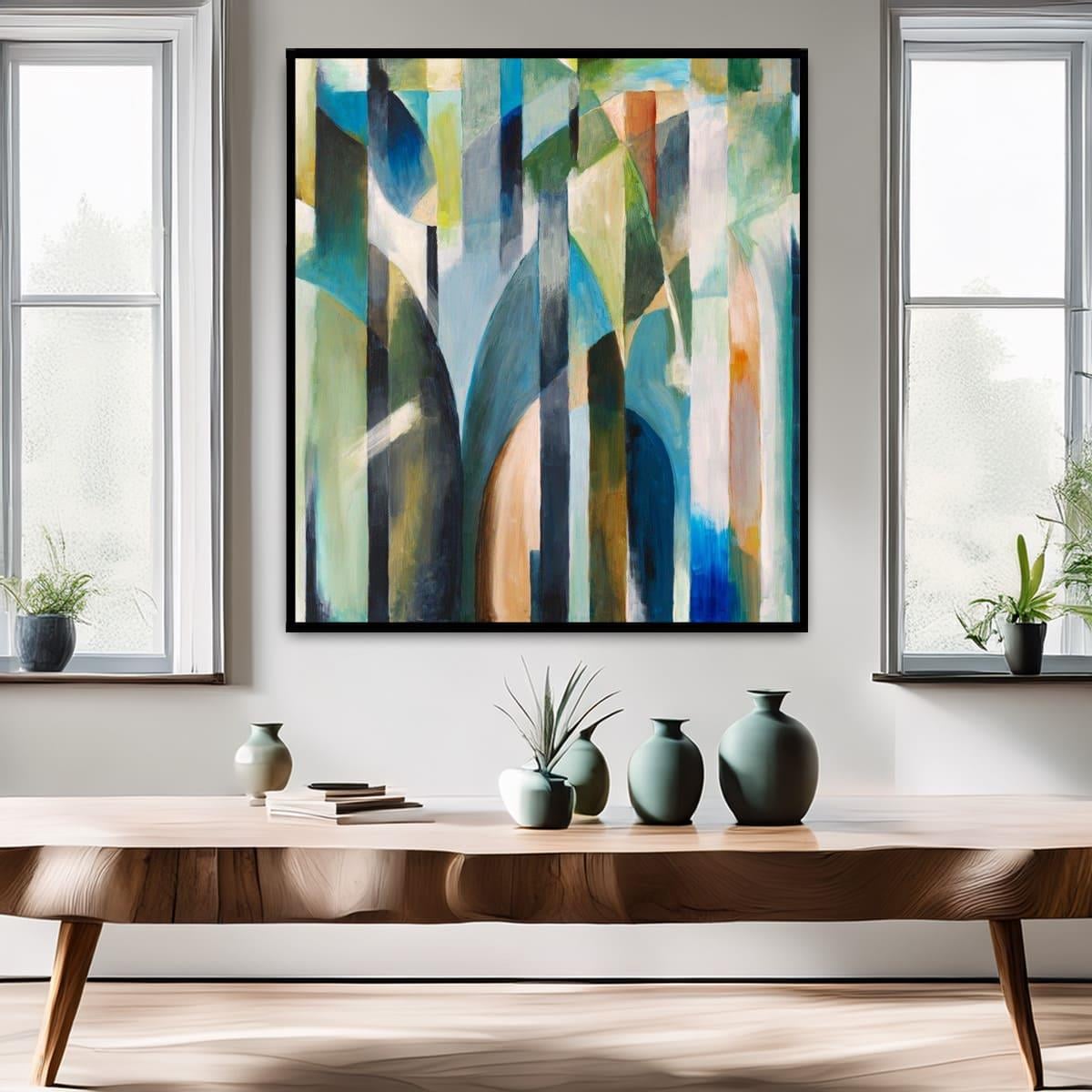 Simultane Yağlı Boya Dokulu TabloYağlı Boya Dokulu Soyut TablolarTablolife